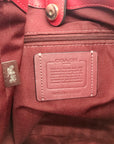 Coach Brown Signature Coated Canvas & Red Leather Trim Kristy Shoulder Bag