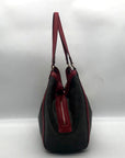 Coach Brown Signature Coated Canvas & Red Leather Trim Kristy Shoulder Bag