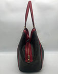 Coach Brown Signature Coated Canvas & Red Leather Trim Kristy Shoulder Bag