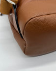 Bostanten Rich Cognac Pebbled Leather Backpack