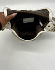 Coach Brown and White Bleecker Signature Canvas Leather Flap Shoulder Bag 11434