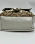 Coach Brown and White Bleecker Signature Canvas Leather Flap Shoulder Bag 11434