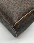 Michael Kors Brown Coated Canvas Medium Abbey Backpack
