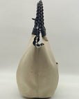DKNY Light Grey Faux Leather Shoulder Bag