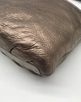Brighton Metallic Silver Leather Messenger Crossbody Bag