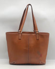 Michael Kors Brown Leather Astor Studded Zip Tote Bag