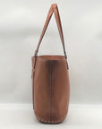 Michael Kors Brown Leather Astor Studded Zip Tote Bag
