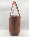 Michael Kors Brown Leather Astor Studded Zip Tote Bag