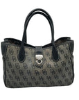 Dooney & Bourke Black Canvas & Leather Convertible Satchel With Wallets