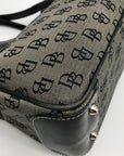 Dooney & Bourke Black Canvas & Leather Convertible Satchel With Wallets