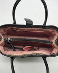 Dooney & Bourke Black Canvas & Leather Convertible Satchel With Wallets