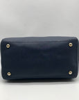 Michael Kors Dark Blue Saffiano Leather Convertible Satchel Bag