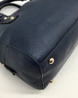 Michael Kors Dark Blue Saffiano Leather Convertible Satchel Bag