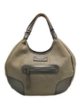 Kate Spade Silver and Beige Linen Hobo Bag