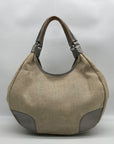 Kate Spade Silver and Beige Linen Hobo Bag