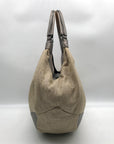 Kate Spade Silver and Beige Linen Hobo Bag