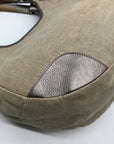 Kate Spade Silver and Beige Linen Hobo Bag