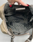 Kate Spade Silver and Beige Linen Hobo Bag