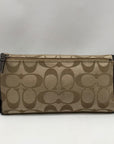Coach Tan and Brown Canvas Logo Wallet