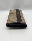 Coach Tan and Brown Canvas Logo Wallet