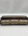 Coach Tan and Brown Canvas Logo Wallet