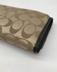 Coach Tan and Brown Canvas Logo Wallet