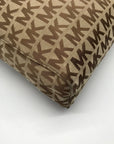 Michael Kors Tan & Brown Monogram Jacquard Canvas Tote Bag