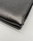 Coach Metallic Silver Leather Wristlet