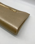 Aqua Gold Metallic Chain Convertible Clutch