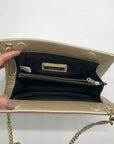Aqua Gold Metallic Chain Convertible Clutch