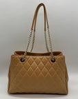Kate Spade Tan Leather Quilted Tote Bag With Matching Wallet