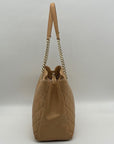 Kate Spade Tan Leather Quilted Tote Bag With Matching Wallet