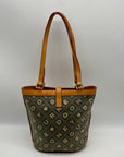 Dooney & Bourke Gray Coated Canvas Monogram Print Crossword Tote Bag