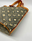 Dooney & Bourke Gray Coated Canvas Monogram Print Crossword Tote Bag