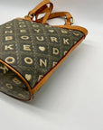 Dooney & Bourke Gray Coated Canvas Monogram Print Crossword Tote Bag