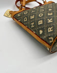 Dooney & Bourke Gray Coated Canvas Monogram Print Crossword Tote Bag