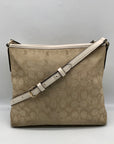 Coach Beige & Tan Signature Jacquard File Crossbody F29960