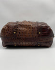 Brahmin Brown Croc Embossed Leather Shoulder Bag
