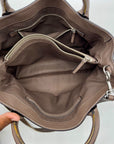 Tory Burch Brown Pebbled Leather Satchel Bag