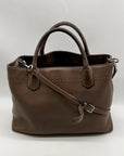 Tory Burch Brown Pebbled Leather Satchel Bag