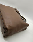 Tory Burch Brown Pebbled Leather Satchel Bag