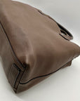 Tory Burch Brown Pebbled Leather Satchel Bag