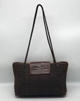 Brighton Vintage Brown Woven Leather Shoulder Bag