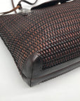 Brighton Vintage Brown Woven Leather Shoulder Bag
