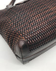 Brighton Vintage Brown Woven Leather Shoulder Bag