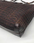 Brighton Vintage Brown Woven Leather Shoulder Bag