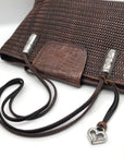 Brighton Vintage Brown Woven Leather Shoulder Bag