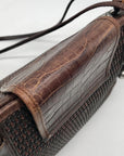 Brighton Vintage Brown Woven Leather Shoulder Bag
