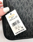 Michael Kors Black Coated Canvas Double Zip Bryant Chain Camera Crossbody