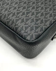 Michael Kors Black Coated Canvas Double Zip Bryant Chain Camera Crossbody